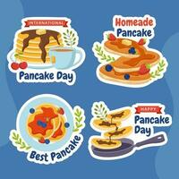 Pancake Day Label Flat Cartoon Hand Drawn Templates Background Illustration vector