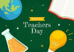 Teacher Day in India Social Media Background Flat Cartoon Hand Drawn Templates Illustration vector