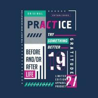 practice typography graphic design, for t shirt prints, vector illustration