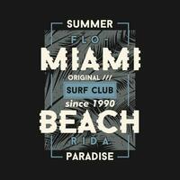 miami beach abstract graphic, typography vector, t shirt design illustration, good for ready print, and other use vector