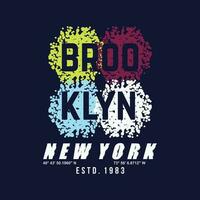 brooklyn, new york city, abstract graphic t shirt design, typography vector, illustration, casual style vector