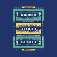 santa monica los angeles california abstract graphic, typography vector, t shirt design illustration, good for ready print, and other use vector