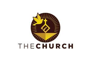 Trendy and Professional letter i church sign Christian and peaceful vector logo