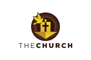 Trendy and Professional letter i church sign Christian and peaceful vector logo