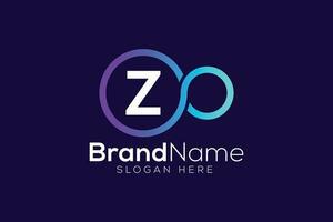Letter Z or Z O Trendy and Professional Colorful infinity technology logo design vector template