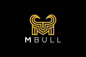 Trendy and Professional letter M bull head logo design vector template