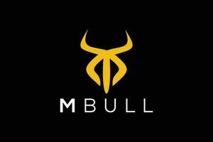 Trendy and Professional letter M bull head logo design vector template