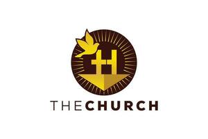 Trendy and Professional letter H church sign Christian and peaceful vector logo