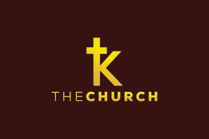 de moda y profesional letra k Iglesia firmar cristiano y pacífico vector logo
