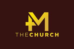 Trendy and Professional letter M church sign Christian and peaceful vector logo