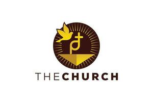 Trendy and Professional letter P church sign Christian and peaceful vector logo