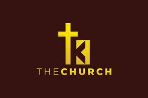 Trendy and Professional letter K church sign Christian and peaceful vector logo