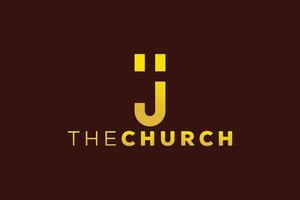 de moda y profesional letra j Iglesia firmar cristiano y pacífico vector logo