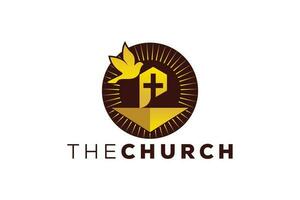 Trendy and Professional letter P church sign Christian and peaceful vector logo