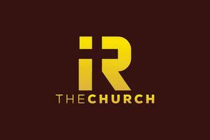 Trendy and Professional letter R church sign Christian and peaceful vector logo