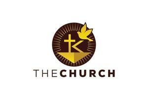 Trendy and Professional letter K church sign Christian and peaceful vector logo