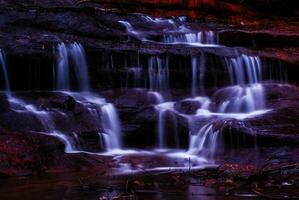 Long exposure of cascading water photo