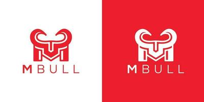 Trendy and Professional letter M bull head logo design vector template