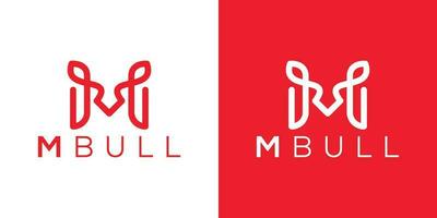 Trendy and Professional letter M bull head logo design vector template