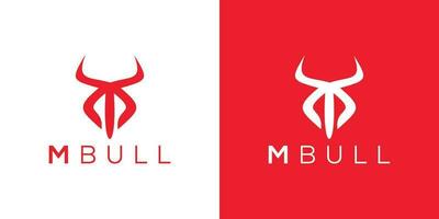 Trendy and Professional letter M bull head logo design vector template