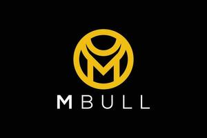 Trendy and Professional letter M bull head logo design vector template