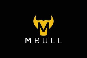 Trendy and Professional letter M bull head logo design vector template