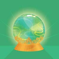 Isolated colored empty crystal ball with glow effects Vector