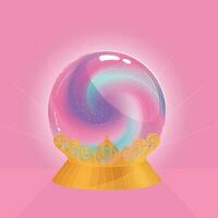 Isolated colored empty crystal ball with glow effects Vector