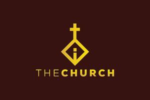 Trendy and Professional letter i church sign Christian and peaceful vector logo