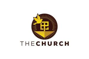 Trendy and Professional letter E church sign Christian and peaceful vector logo