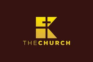 Trendy and Professional letter K church sign Christian and peaceful vector logo