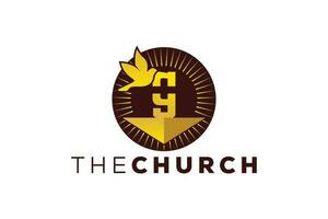 de moda y profesional letra sol Iglesia firmar cristiano y pacífico vector logo