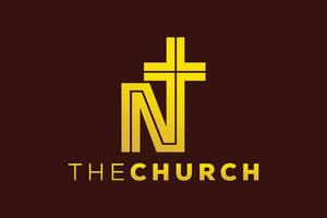 Trendy and Professional letter N church sign Christian and peaceful vector logo