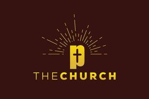 Trendy and Professional letter P church sign Christian and peaceful vector logo