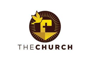 Trendy and Professional letter R church sign Christian and peaceful vector logo