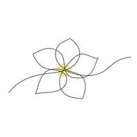 Vanilla flower. One line drawing, minimalism. Vector illustration.