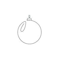 Christmas ball drawn in one continuous line. One line drawing, minimalism. Vector illustration.