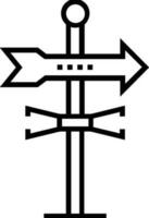 signpost direction icon symbol vector image. Illustration of the arrow information signboard guide destination design image. EPS 10