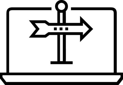 signpost direction icon symbol vector image. Illustration of the arrow information signboard guide destination design image. EPS 10