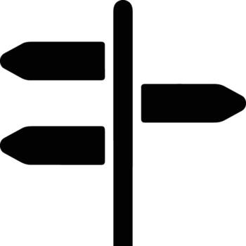 signpost direction icon symbol vector image. Illustration of the arrow information signboard guide destination design image. EPS 10