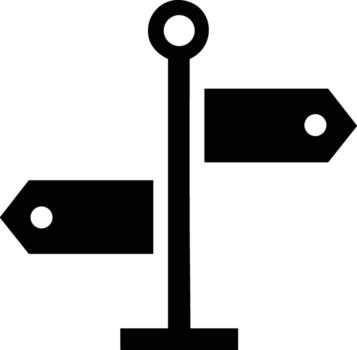 signpost direction icon symbol vector image. Illustration of the arrow information signboard guide destination design image. EPS 10