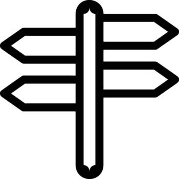 signpost direction icon symbol vector image. Illustration of the arrow information signboard guide destination design image. EPS 10