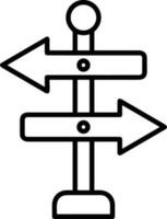 signpost direction icon symbol vector image. Illustration of the arrow information signboard guide destination design image. EPS 10