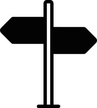 signpost direction icon symbol vector image. Illustration of the arrow information signboard guide destination design image. EPS 10