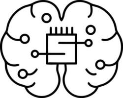 Brain idea symbol icon vector image. Illustration of the creative intelligence think design image