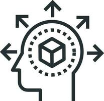 Brain idea symbol icon vector image. Illustration of the creative intelligence think design image