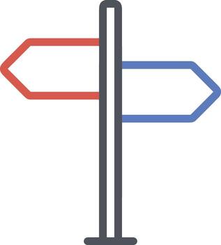 signpost direction icon symbol vector image. Illustration of the arrow information signboard guide destination design image. EPS 10