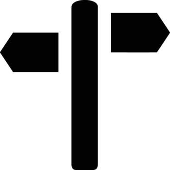 signpost direction icon symbol vector image. Illustration of the arrow information signboard guide destination design image. EPS 10
