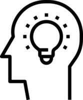 Brain idea symbol icon vector image. Illustration of the creative intelligence think design image