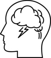 Brain idea symbol icon vector image. Illustration of the creative intelligence think design image